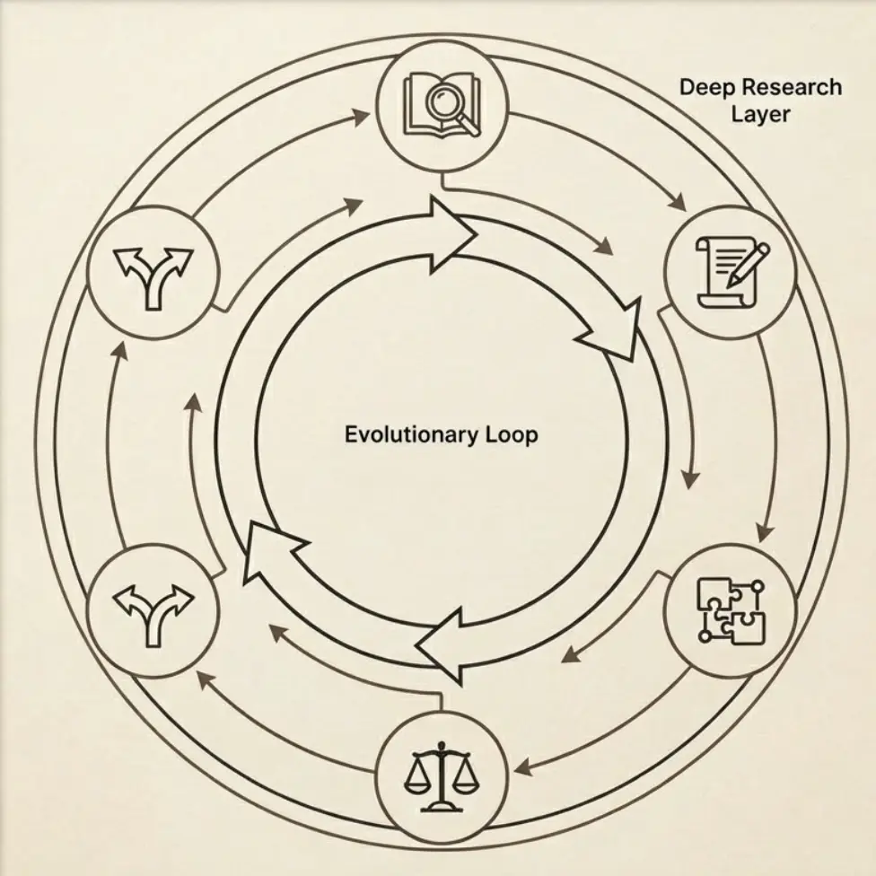 DeepEvolve: A Research-Augmented Evolutionary Engine for Science