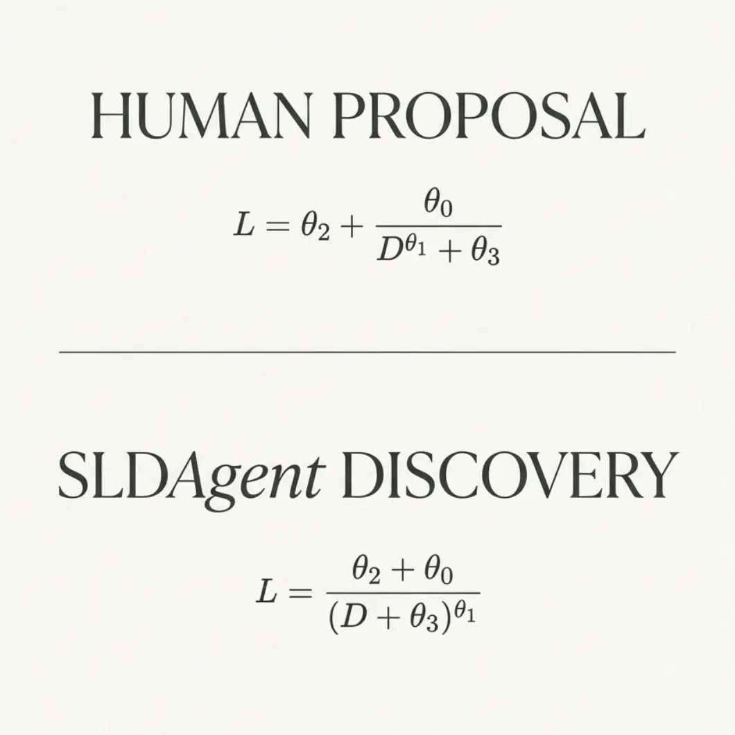 SLDAgent + OpenEvolve: Can Language Models Discover Their Own Scaling Laws?